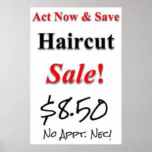 Act Now & Save Haircut Sale Beauty Salon Poster