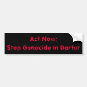 Act Now:Stop Genocide In Darfur Bumper Sticker