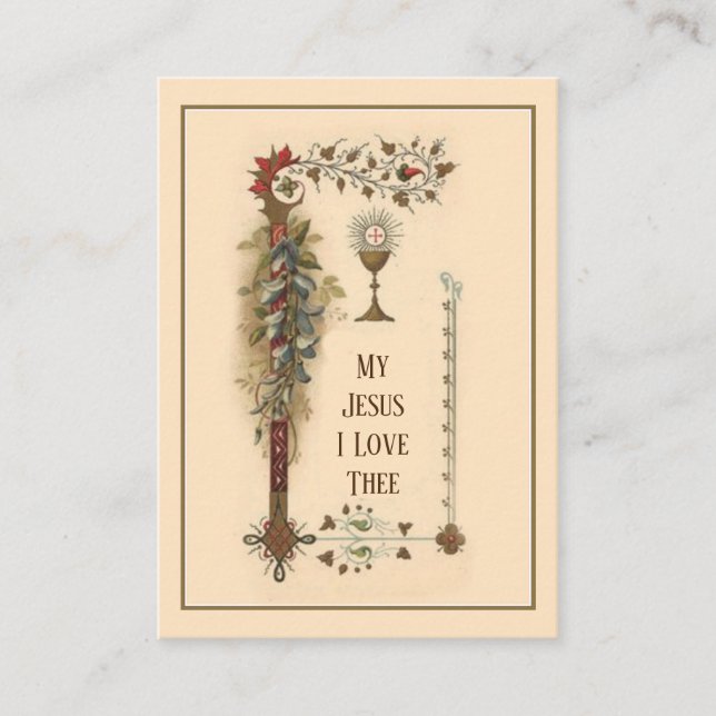 ACT OF SPIRITUAL COMMUNION  PRAYER HOLY CARD (Front)