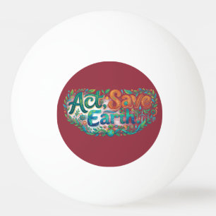 Act, Save Earth – Eco Awareness T-Shirt Design Ping Pong Ball
