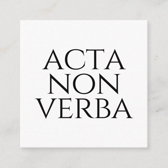 Acta Non Verba Enclosure Card (Front)