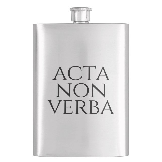 Acta Non Verba Hip Flask (Front)