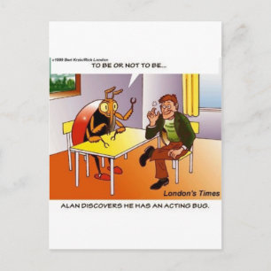 Acting Bug Funny Cartoon Tees Gifts & Collectibles Postcard