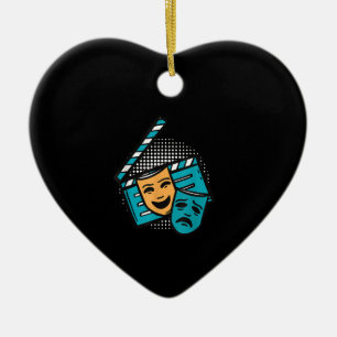 Acting Clapperboard Theatre Mask Theatre Actor Ceramic Tree Decoration