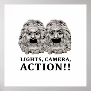 Acting concept graphic logo poster