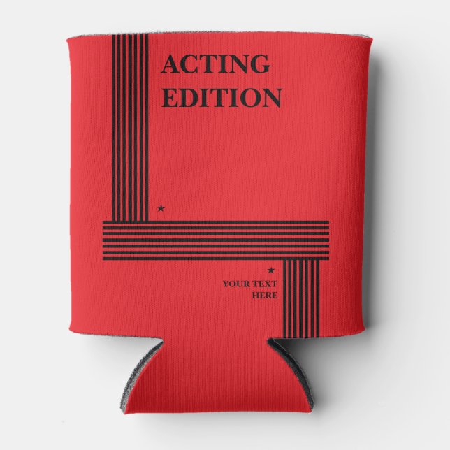 Acting Edition Play Script Styled Can Cooler (Front)