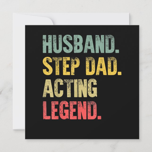 Acting Husband Step Dad Legend Thank You Card (Front)