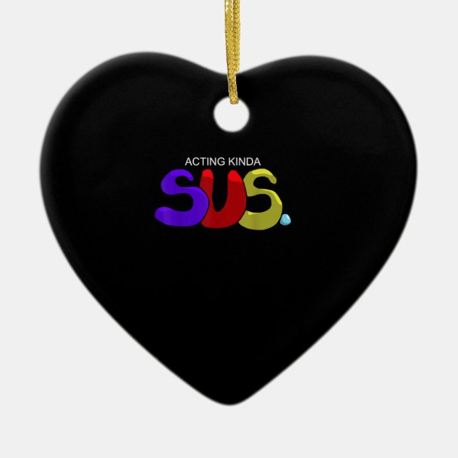 Acting Kinda Sus Ceramic Tree Decoration (Front)