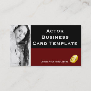 Acting logo business card template. Simple Actor
