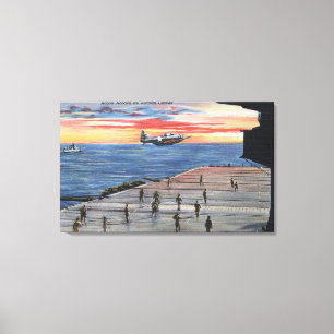 Action Aboard Aircraft Carrier - US Navy Canvas Print