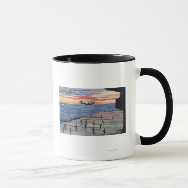Action Aboard Aircraft Carrier - US Navy Mug (Right)