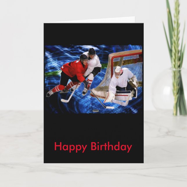 Action at the Hockey Net Card (Front)