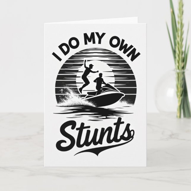 Action Birthday Jet Ski Jump Card (Front)