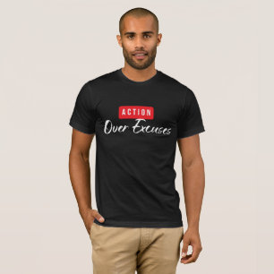 Action Bold Red Button Minimalist Motivational T-Shirt
