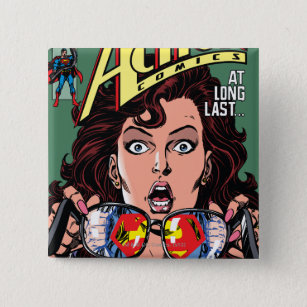 Action Comics #662 Feb 91 15 Cm Square Badge
