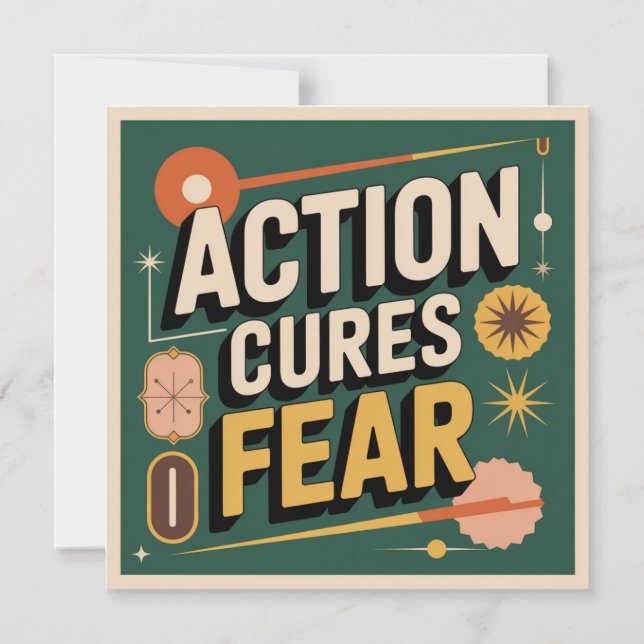 Action Cures Fear Magnetic Invitation (Front)