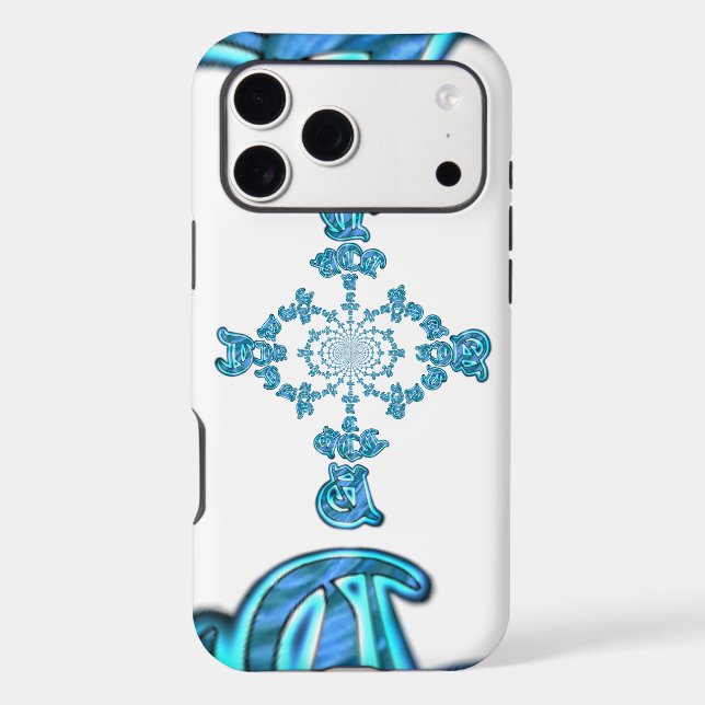 Action Cyan Teal Abstract Graffiti Art Print (Back)