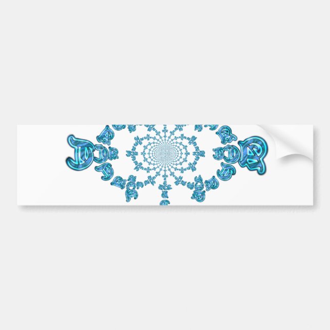 Action Cyan Teal Abstract Graffiti Art Print Bumper Sticker (Front)