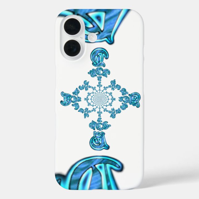 Action Cyan Teal Abstract Graffiti Art Print Case-Mate iPhone Case (Back)