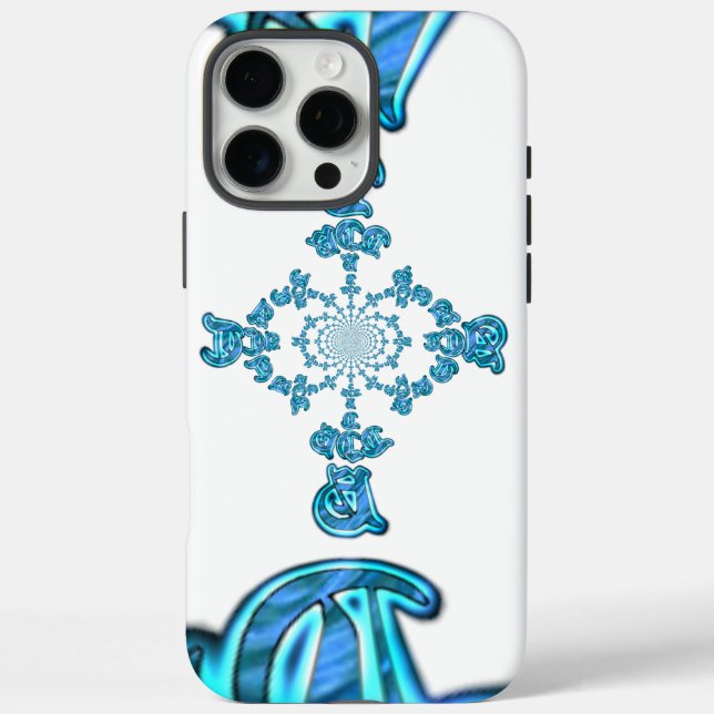 Action Cyan Teal Abstract Graffiti Art Print Case-Mate iPhone Case (Back)