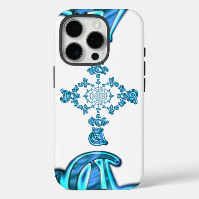 Action Cyan Teal Abstract Graffiti Art Print Case-Mate iPhone Case (Back)