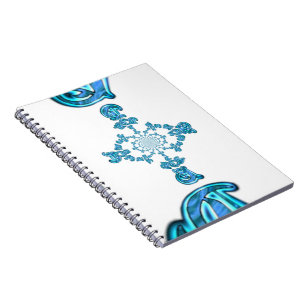 Action Cyan Teal Abstract Graffiti Art Print Notebook