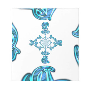 Action Cyan Teal Abstract Graffiti Art Print Notepad