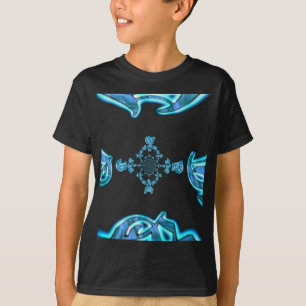 Action Cyan Teal Abstract Graffiti Art Print T-Shirt