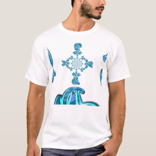Action Cyan Teal Abstract Graffiti Art Print T-Shirt