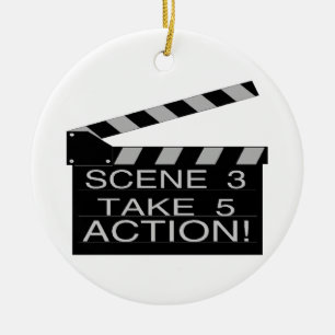 Action Directors Clapboard Ceramic Tree Decoration