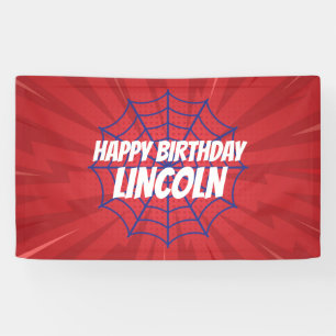 Action Hero Spiderweb Theme Birthday Banner