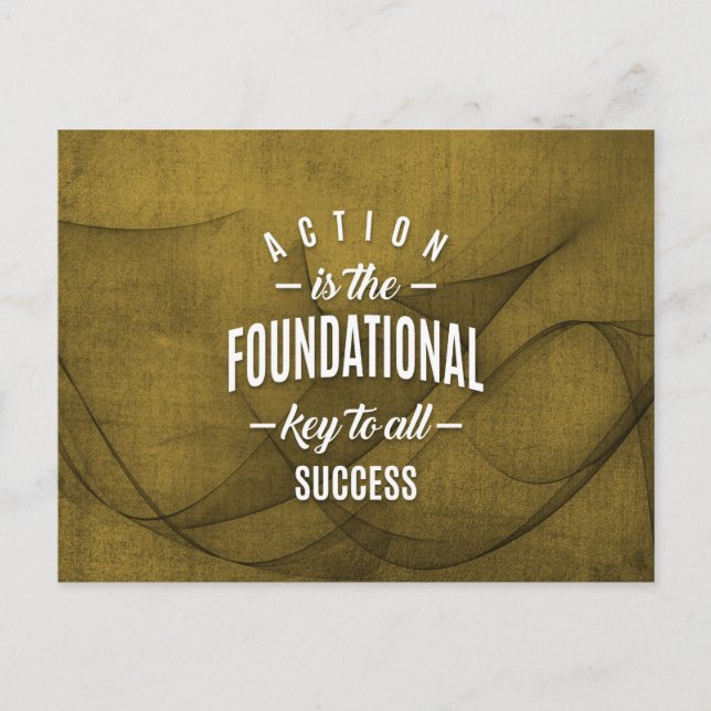 Action is Key - Motivation Quote. Postcard (Front)