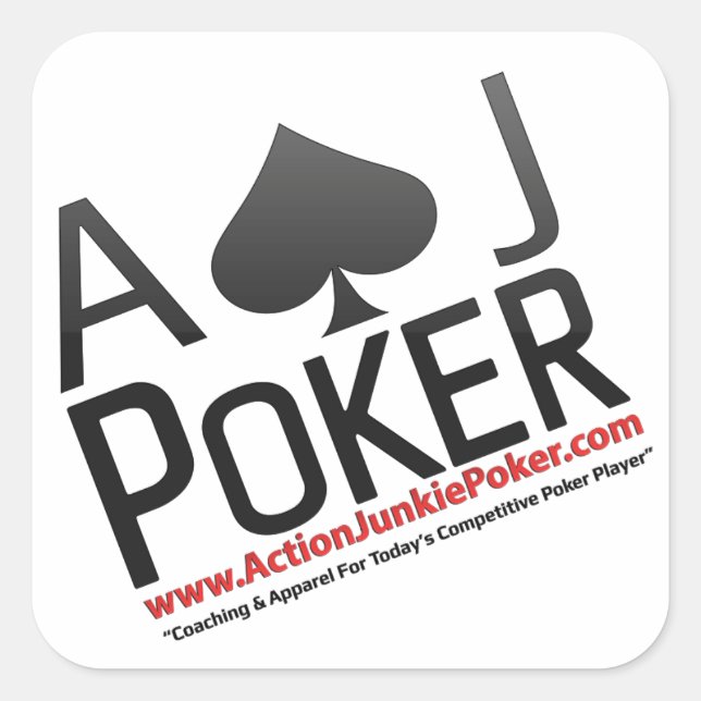 Action Junkie Poker Square Sticker (Front)