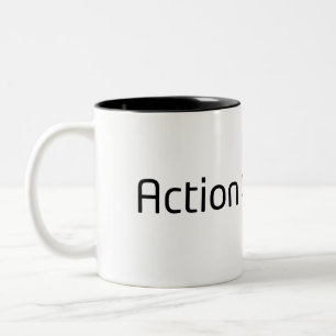 Action Over Anxiety Minimalist Two-Tone Coffee Mug