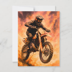 Action Packed Dirt Bike Rider Postcard