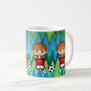 Action-Packed Football Player Art Coffee Mug