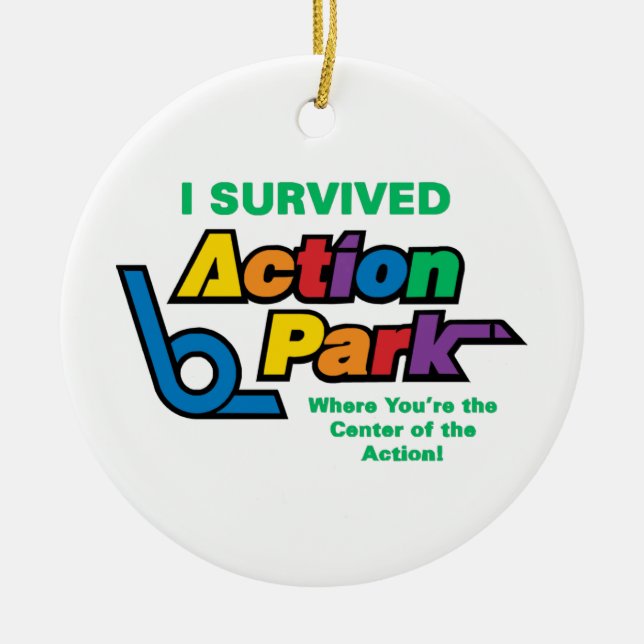 Action Park Survivor  Ceramic Tree Decoration (Front)