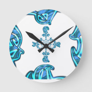 Action Retro Vintage Hakuna Matata Blue Gift.png Round Clock