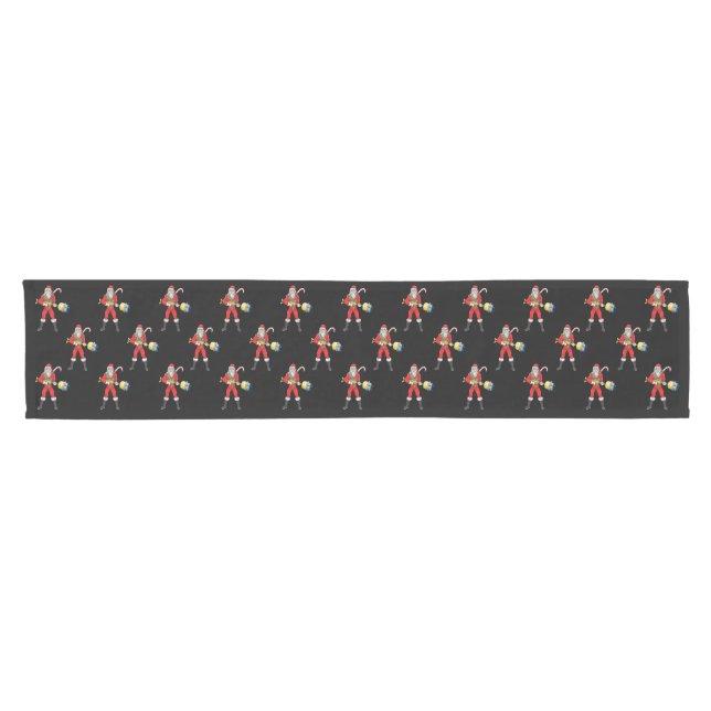 Action Santa is ready for Christmas Short Table Runner (Horizontal)