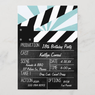 Action Sign Movie Party Invitation