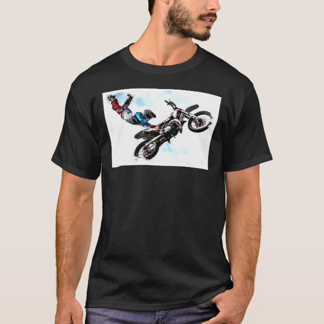 Action Sports Modern Elegant Acrobatics Biker T-Shirt (Front)