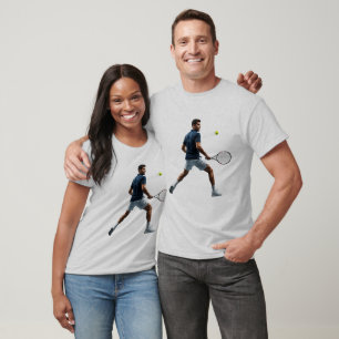 Action Tennis Player Athletic Sports Design T-Shirt