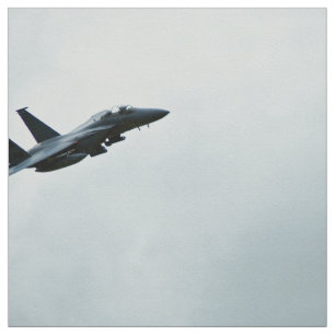 Action Themed, A Fighter Plane Turing In Clear Sky Fabric