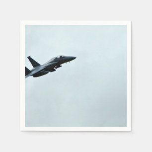 Action Themed, A Fighter Plane Turing In Clear Sky Napkin