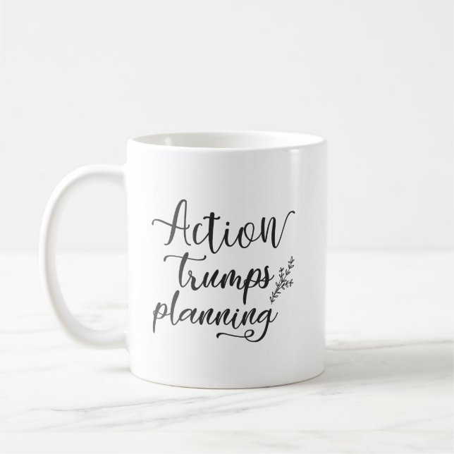 Action Triumphs Planning - Gym, Success, Hustle Coffee Mug (Left)