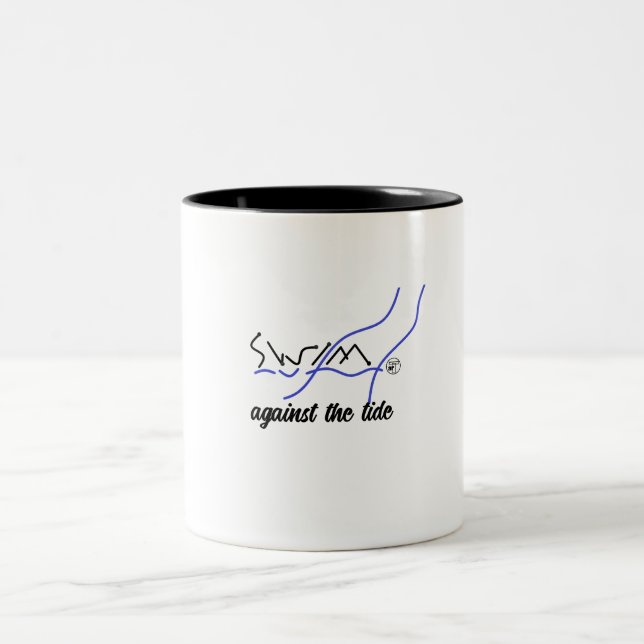 Actions by Elfabetz - Against the Tide Two-Tone Coffee Mug (Center)