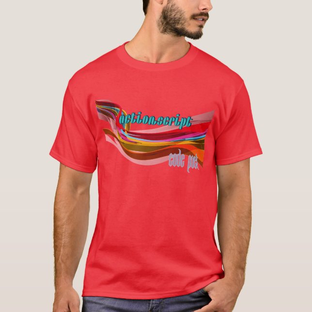 ActionScript- Red Orange Grey Smooth wave T-Shirt (Front)