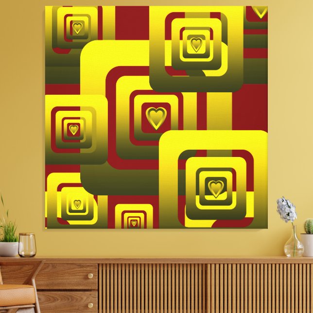 Activate My Heart Pattern Golden Canvas Print (Insitu(LivingRoom))