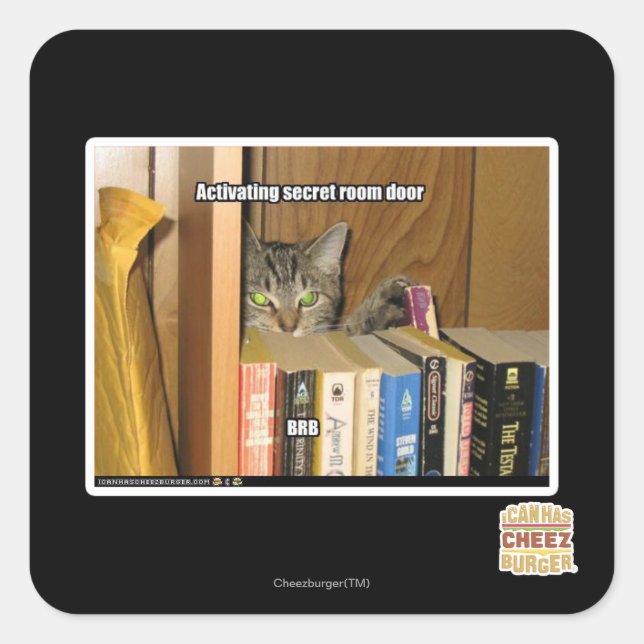 Activating Secret Room Door Square Sticker (Front)