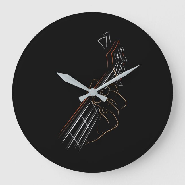 Active Bass Guitar Rock Music Graphic Guitar Playe Large Clock (Front)
